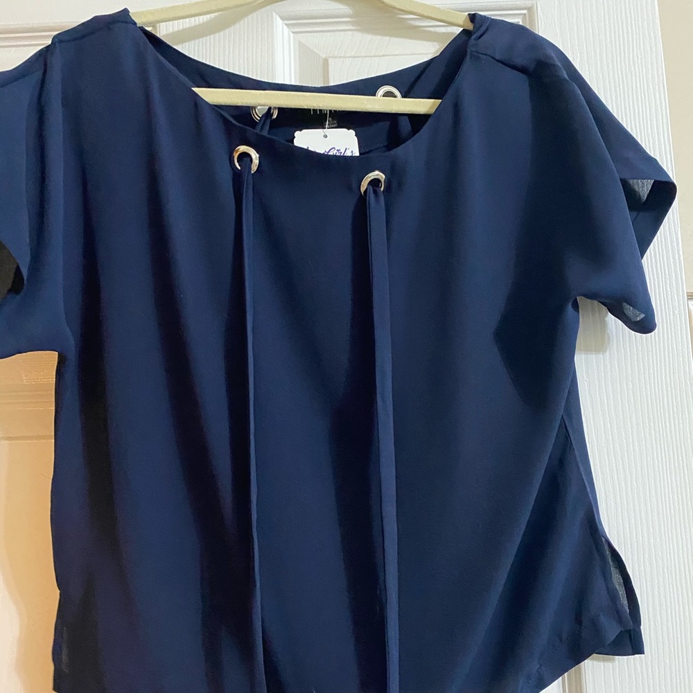 Navy blue dressy top
